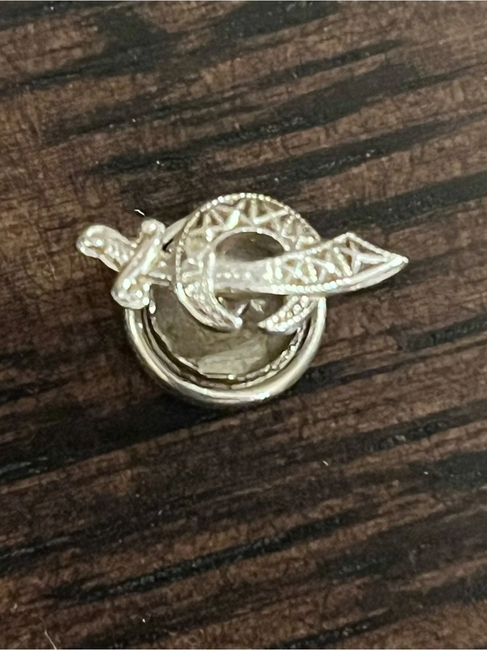 10K Gold Shriners Masonic Emblem Pin Vintage Fraternal Jewelry Crescent Scimitar